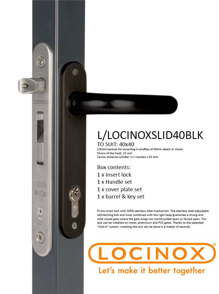 Locinox Forty Sliding/Swing Lock BLACK